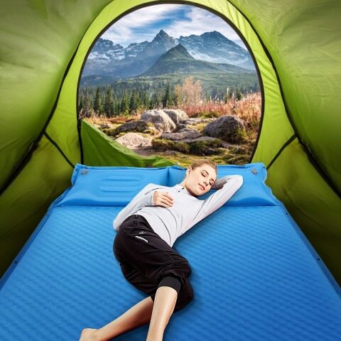 Kahekohaline isetäituv matkamatt 186 x 130 x 4 cm