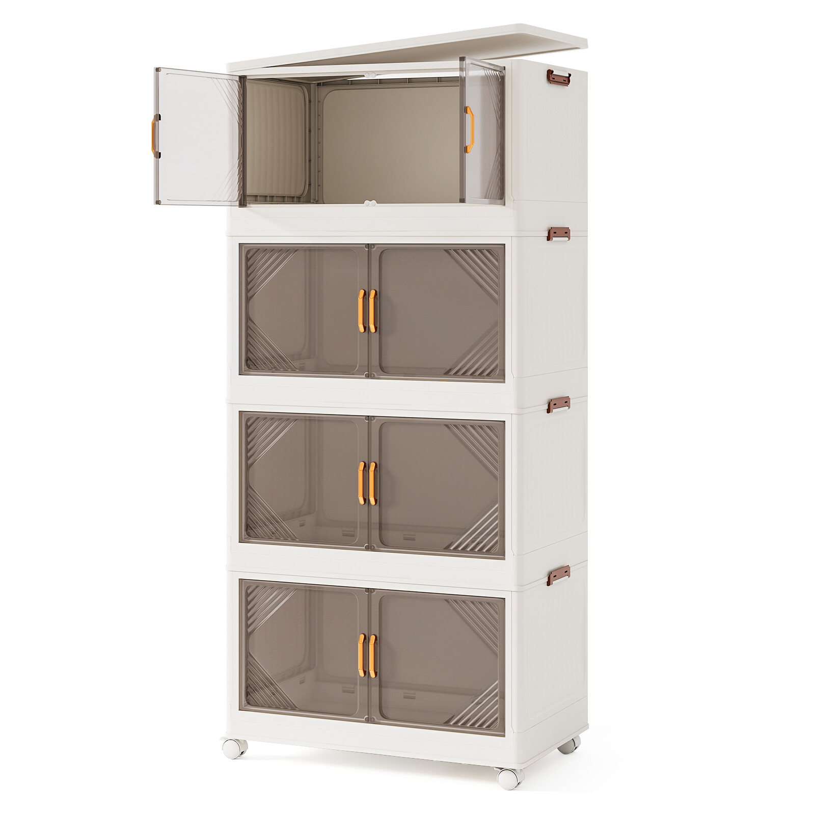 Immagine prodotto - Organizer contenitori impilabili a 4 livelli bianco