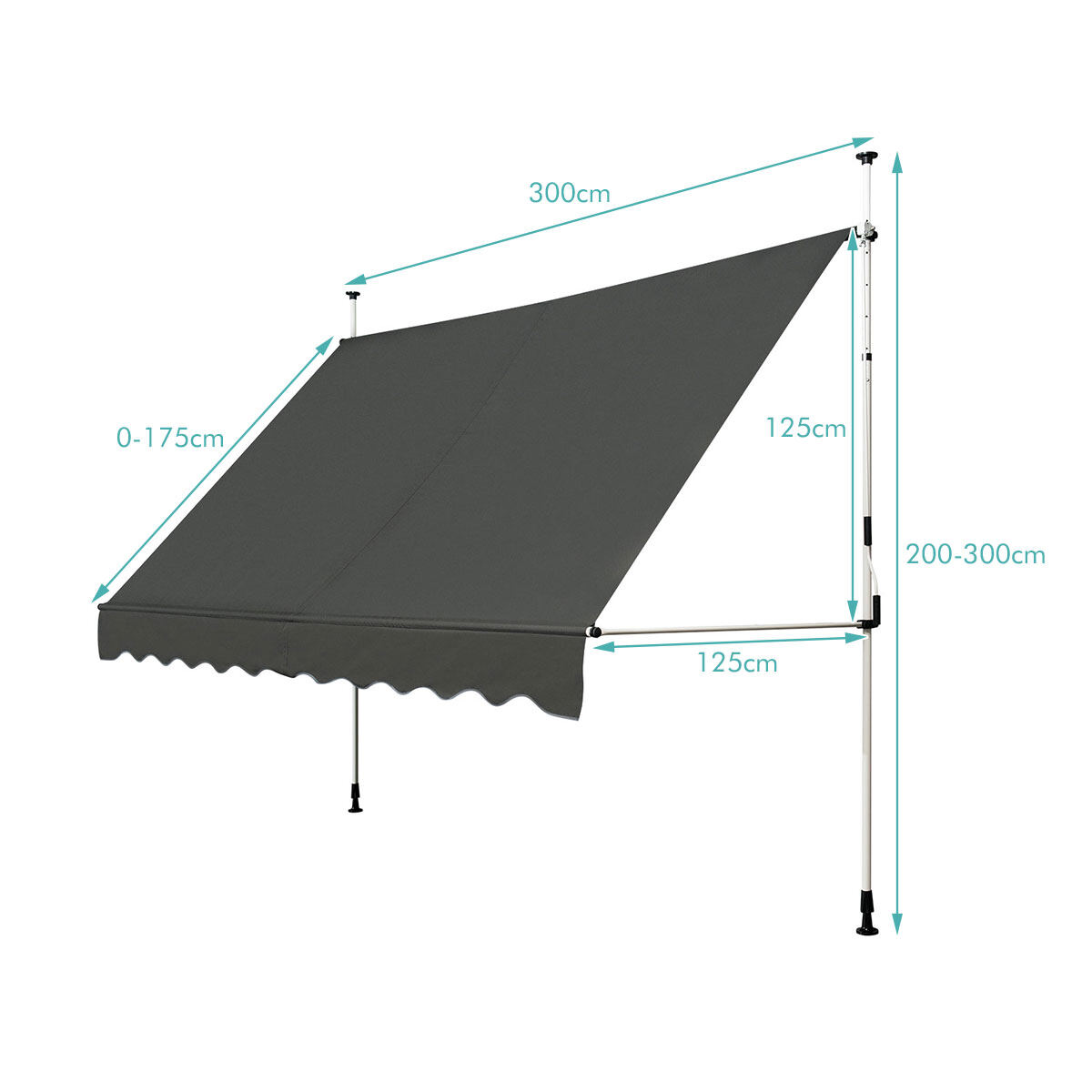 Laiendatav rõdu varikatus 300x120cm