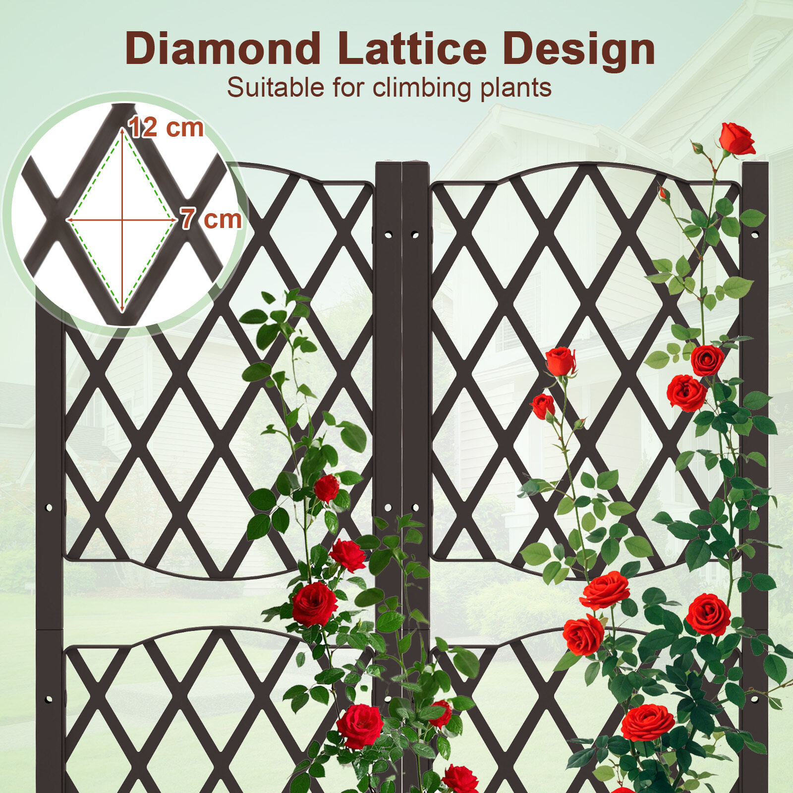 Lillekast võrega Ronitaimede lillepeenar võrega 80 x 40 x 122 cm Pruun