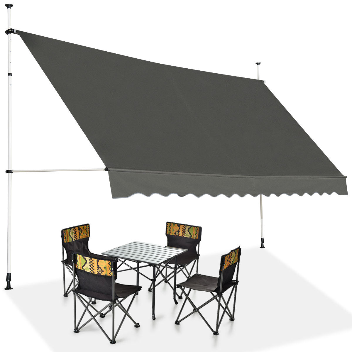 Teleskoopvarrastega rõdu varikatus 395x120cm