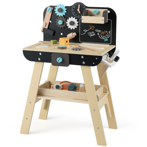 Laste tööpinkide komplekt tahvliga, Montessori rollimänguasi, töötoa mänguasi
