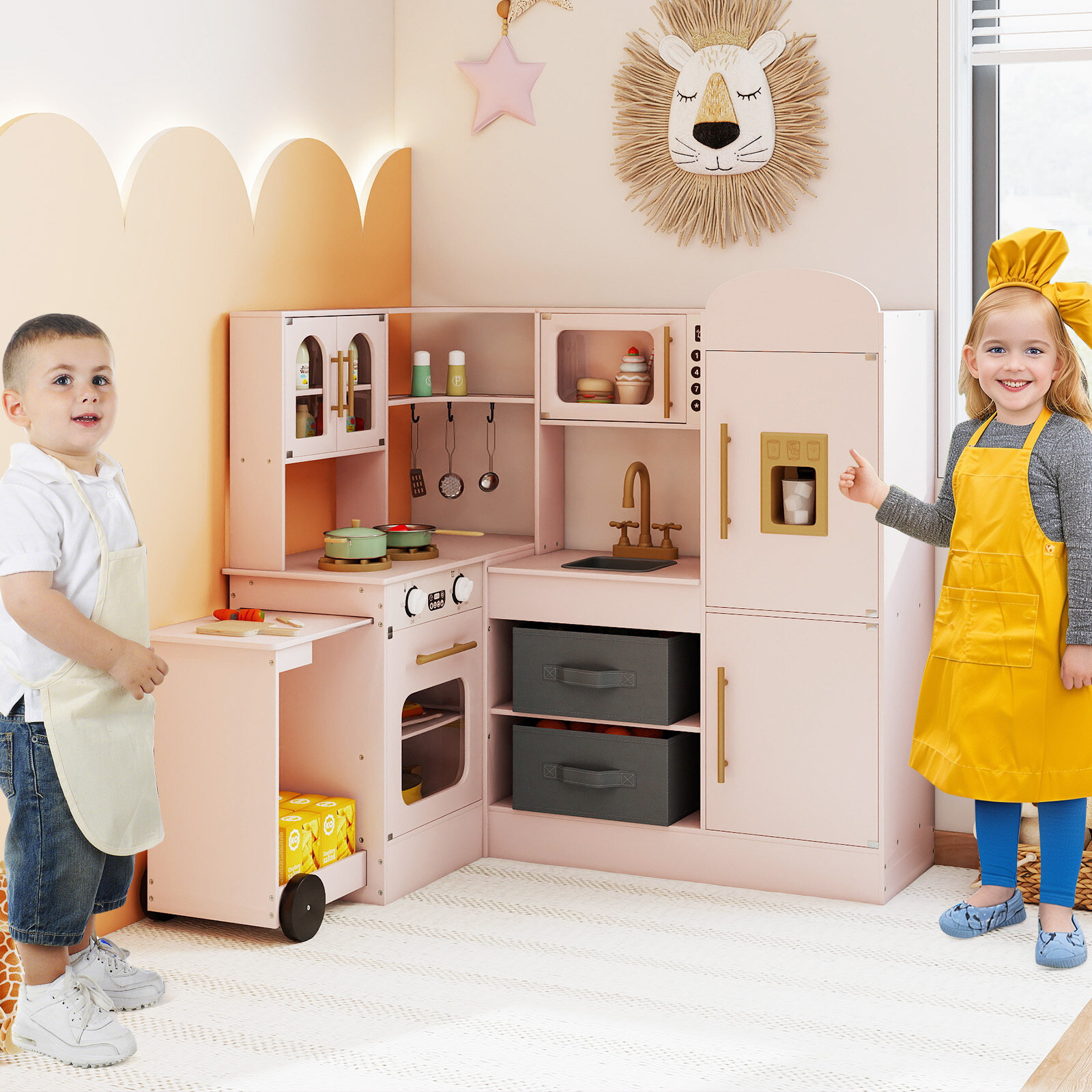 Immagine prodotto - Dettagli cucina giocattolo con accessori e luci