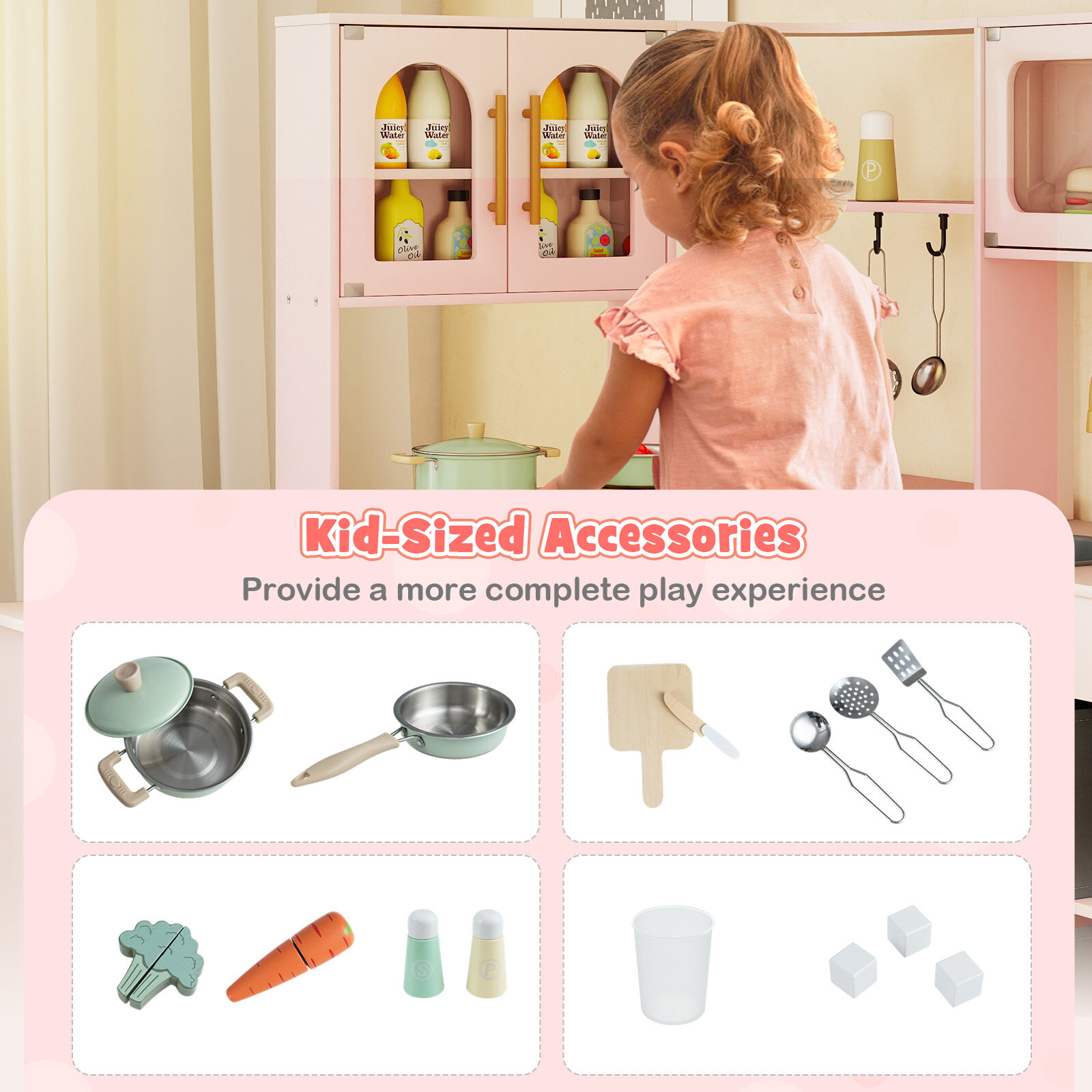Immagine prodotto - Cucina giocattolo angolare rosa per bambini