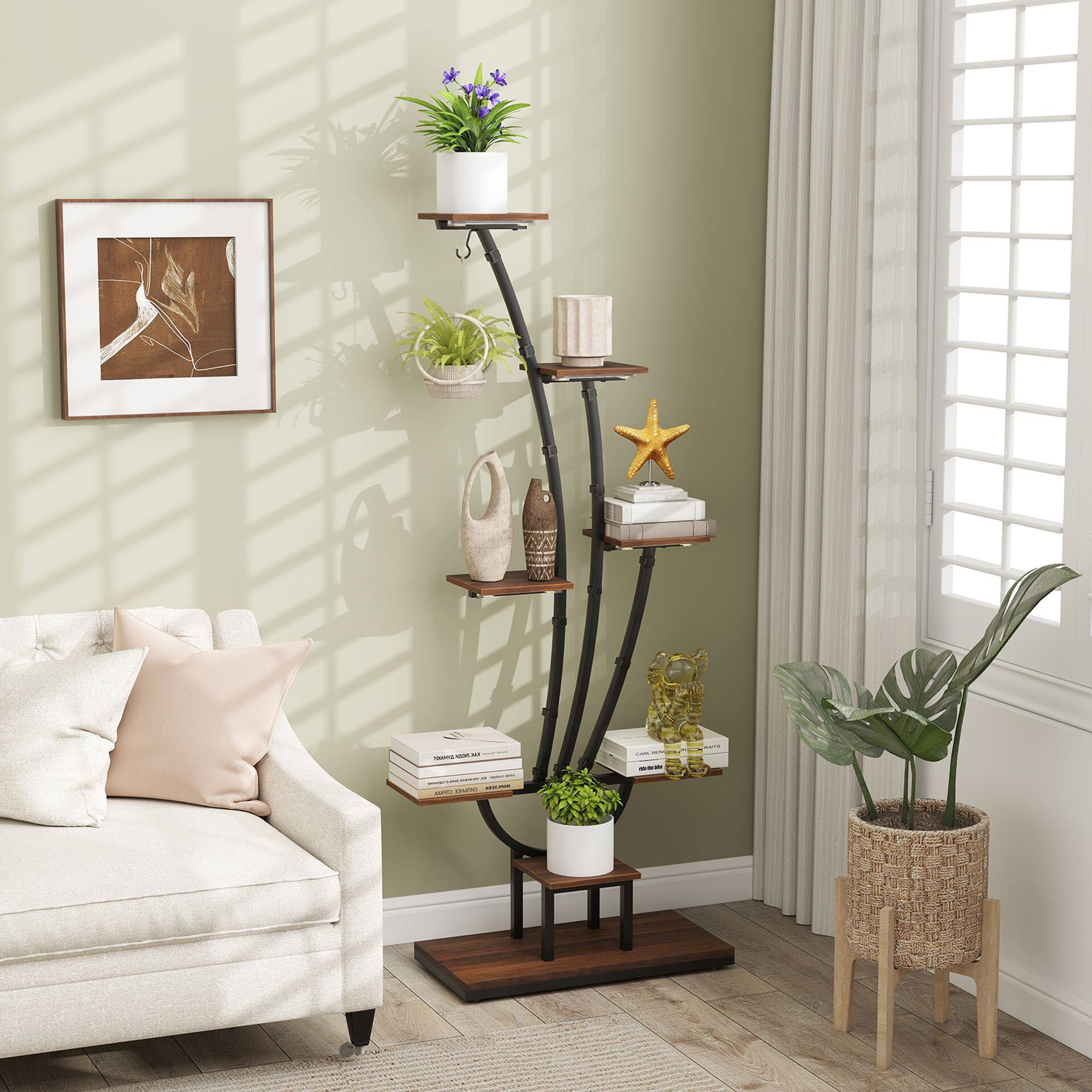 Indoor Plant Stand with Grow Lights Tall 8-Tier Corner Metal Plant Shelf-1 Piece Indoor Plant Stand with Grow Lights Tall 8-Tier Corner Metal Plant Shelf-1 Piece