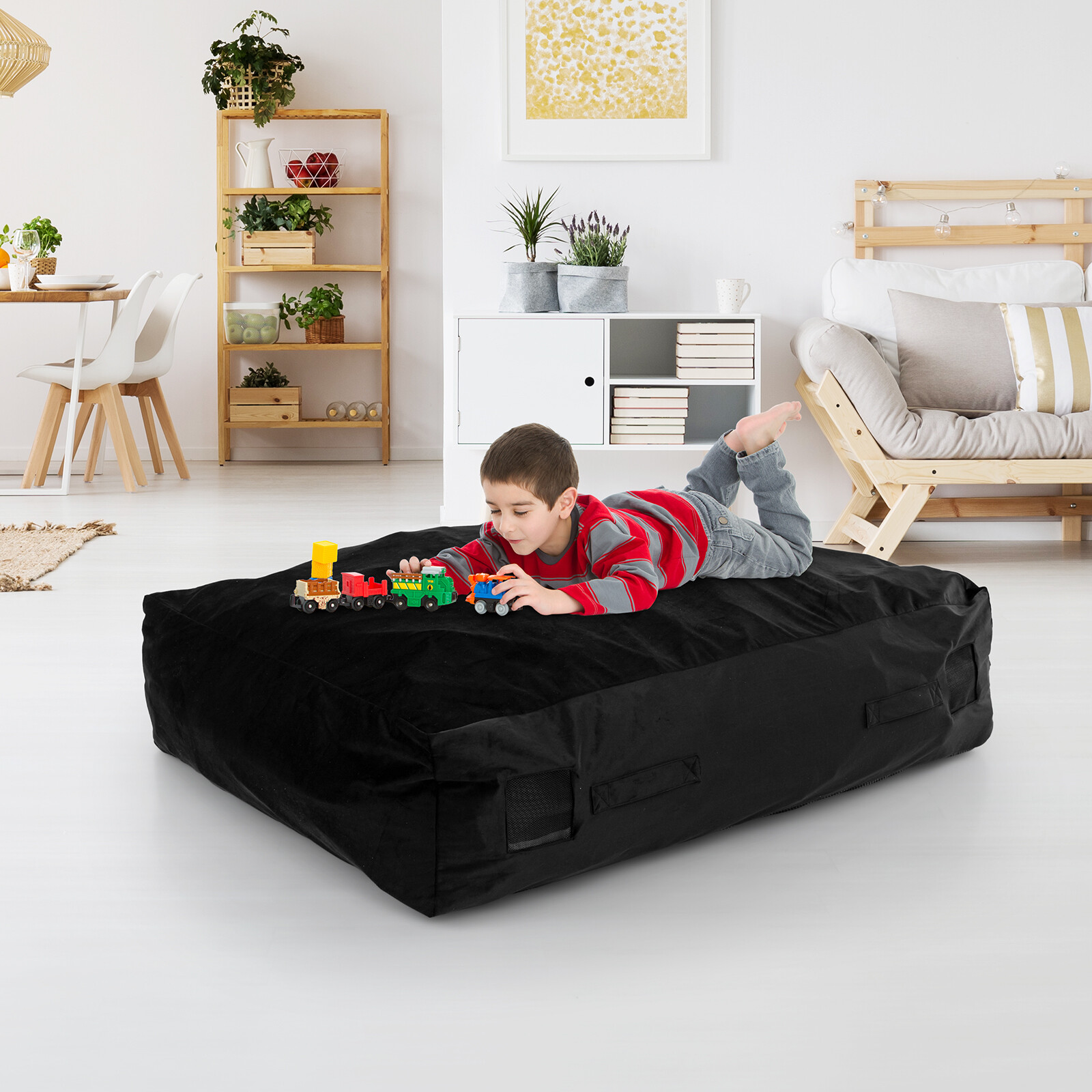 47 x 90 cm sensoorne kokkupõrkematt vahtplokkide ja pestava kattega - must