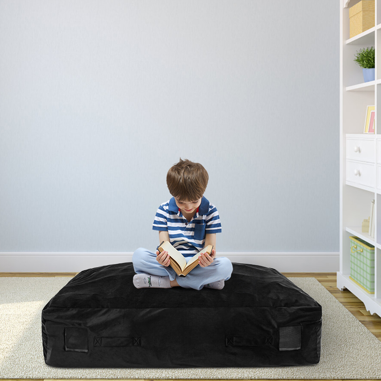 47 x 90 cm sensoorne kokkupõrkematt vahtplokkide ja pestava kattega - must