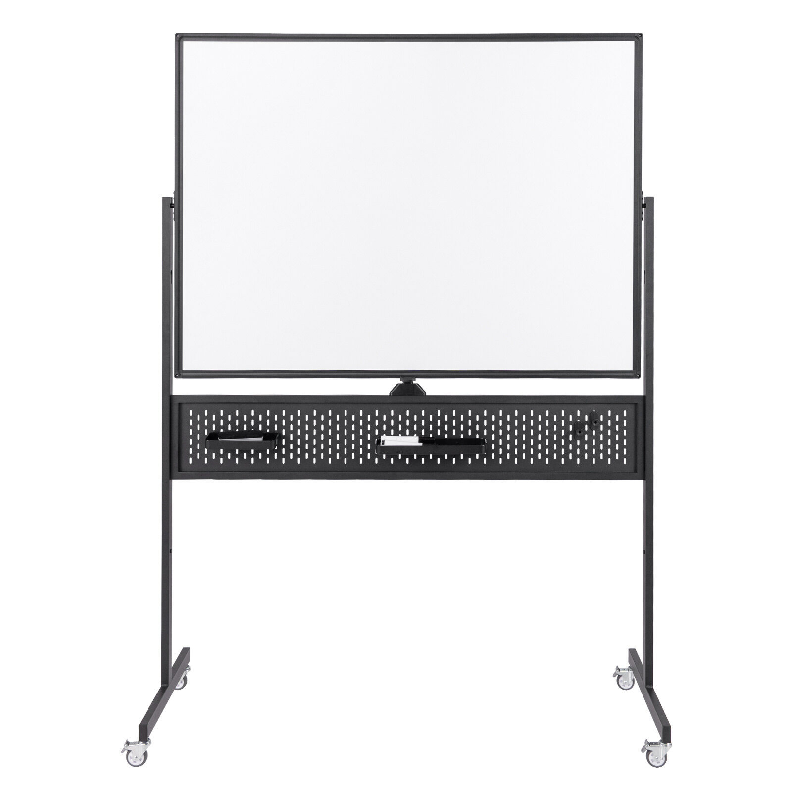120 x 90 cm kahepoolne kuivkustutatav mobiilne tahvel alusega – must