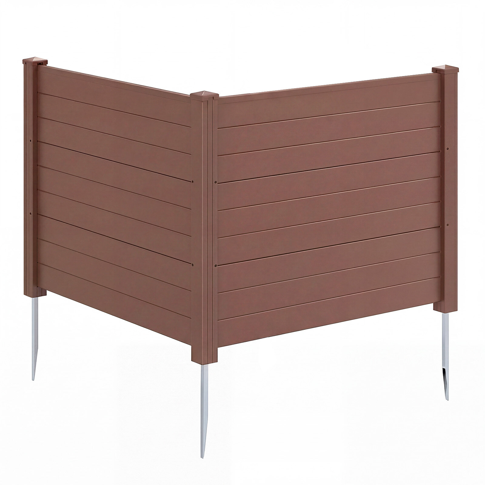 Aiapiire 122 x 95 cm 3 maavaiaga, privaatsuspiire prügikastile, konditsioneer, 2 paneeli, pruun