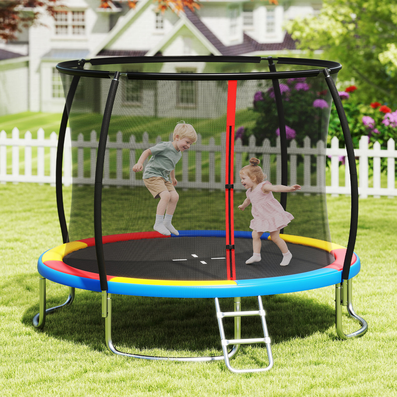 Immagine prodotto - Trampolino elastico multicolore da giardino