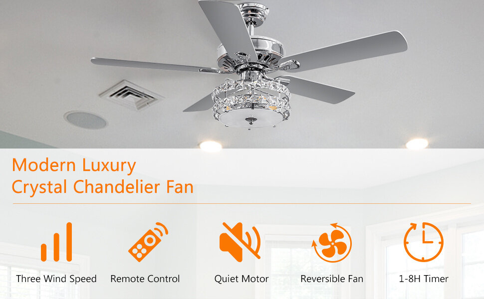 Ceiling Fan with Crystal Light