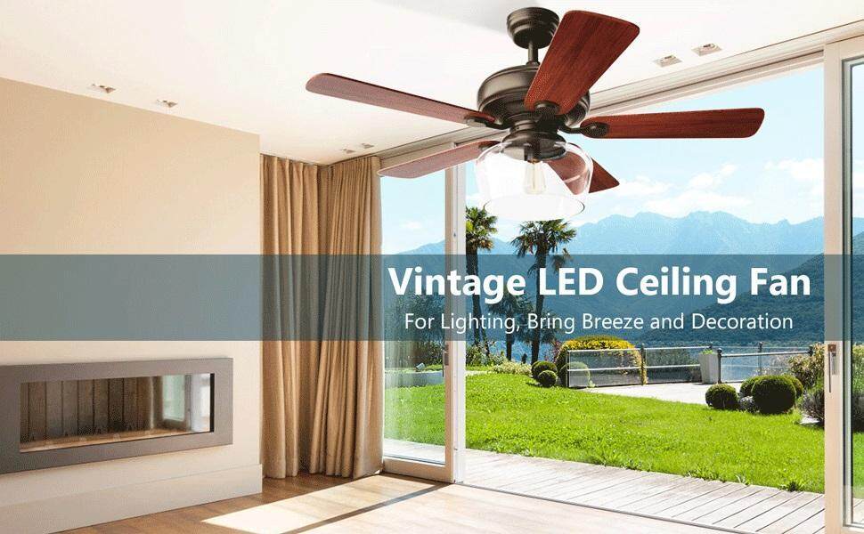 Vintage Ceiling Fan with Light