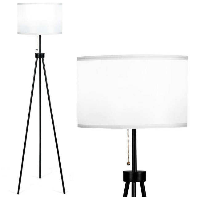 ARLIME 60.5" Metal Tripod Floor Lamp, Contemporary Minimalist Standing Floor Light with Iron Legs