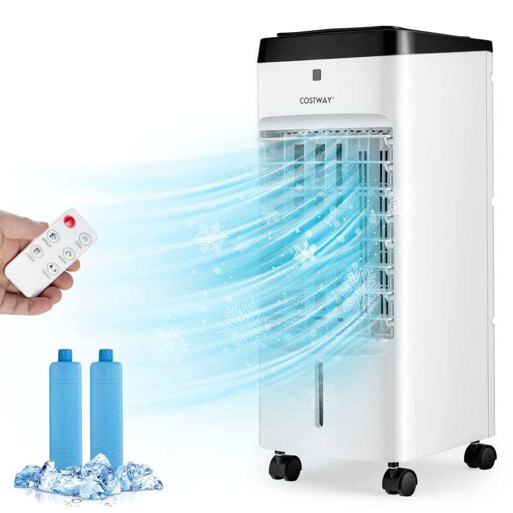 ARLIME Evaporative Air Cooler, 3-in-1 Portable Quiet Swamp Cooler and Humidifier with Remote, 4 Modes, 70° Oscillation