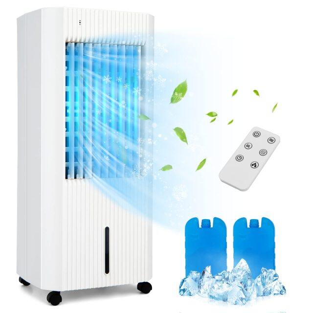 ARLIME Evaporative Air Cooler, Portable Swamp Cooler with Remote Control, 2 Ice Packs, 15H Timer, 1.3 Gal Water Tank
