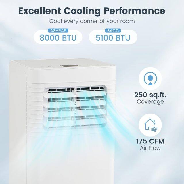 Portable Air Conditioner, 3-in-1 AC Unit w/Dehumidifier & Fan