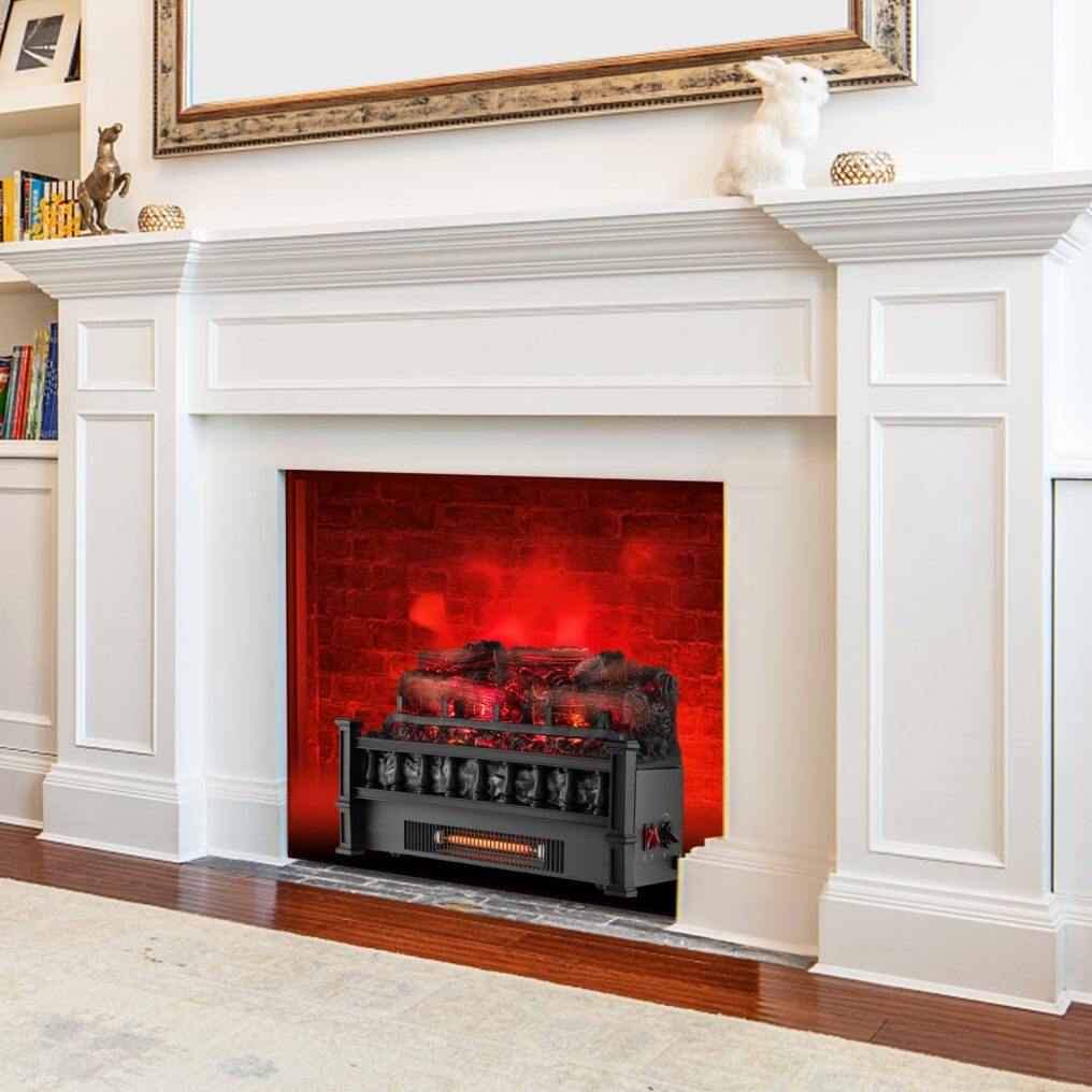 ARLIME 20 Inch Electric Fireplace Log Set Heater with Adjustable Temp, Overheating Protection, Realistic Pinewood Ember Bed