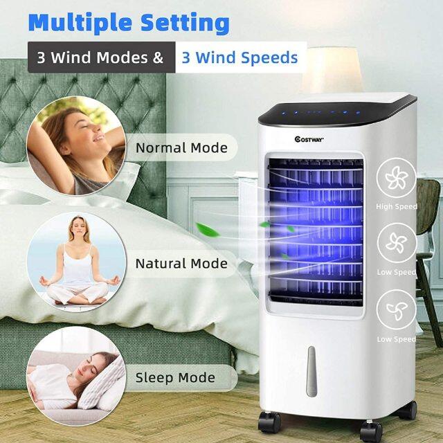 ARLIME Evaporative Air Cooler with LED Display, Remote Control, 7.5-Hour Timing Function