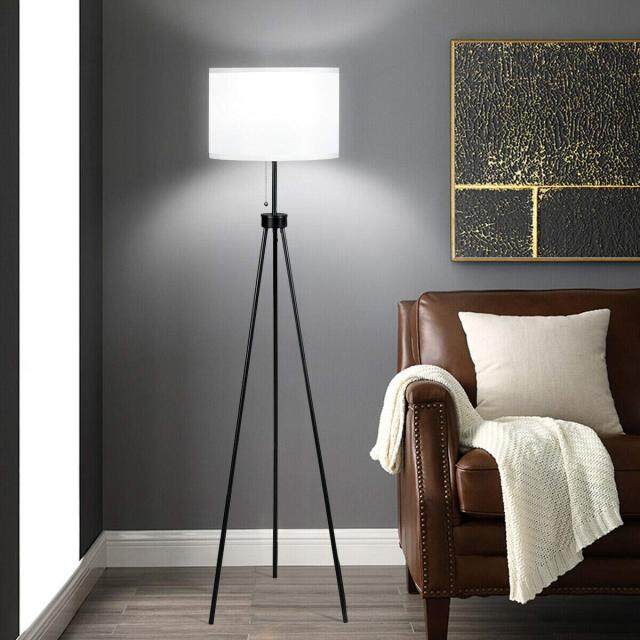 ARLIME 60.5" Metal Tripod Floor Lamp, Contemporary Minimalist Standing Floor Light with Iron Legs
