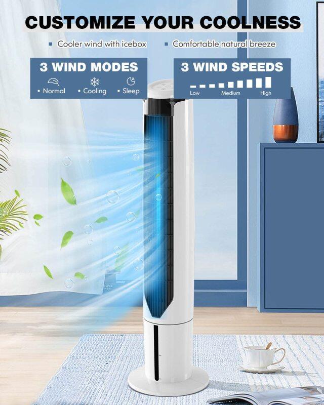 ARLIME Portable Air Conditioner, Evaporative Tower Cooling Fan with Remote