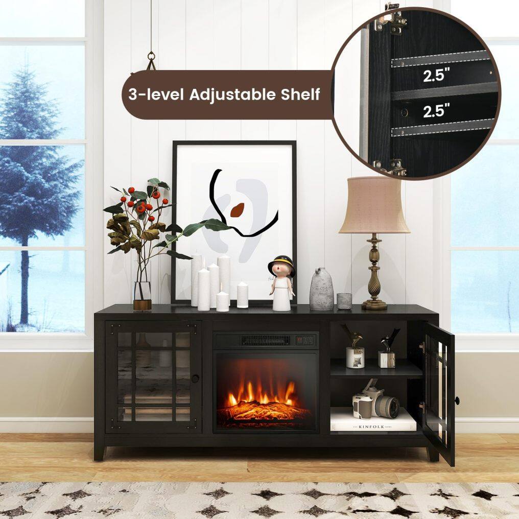 ARLIME Electric Fireplace TV Stand for TVs up to 65-inch, 18-inch Fireplace Entertainment Center with Remote Control