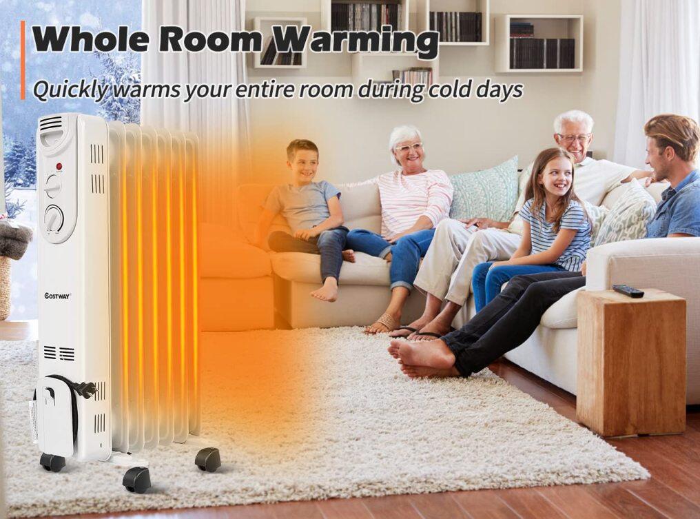 ARLIME Electric 1500W Oil Filled Radiator Heater, Portable Radiant Space Heater