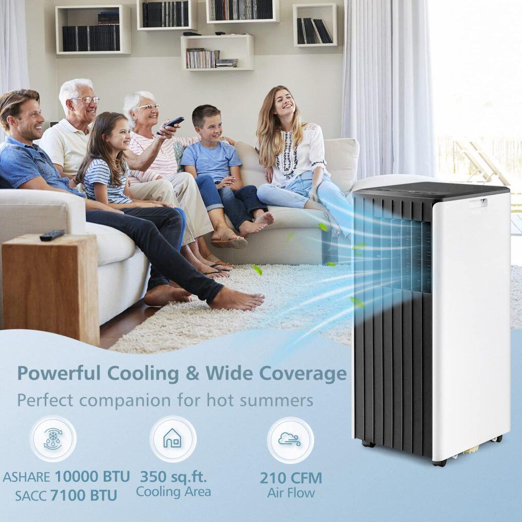 ARLIME 10000 BTU Portable Air Conditioner, 3-in-1 AC Unit with Dehumidifier & Smart Sleep Mode, 24H Timer & Remote Control