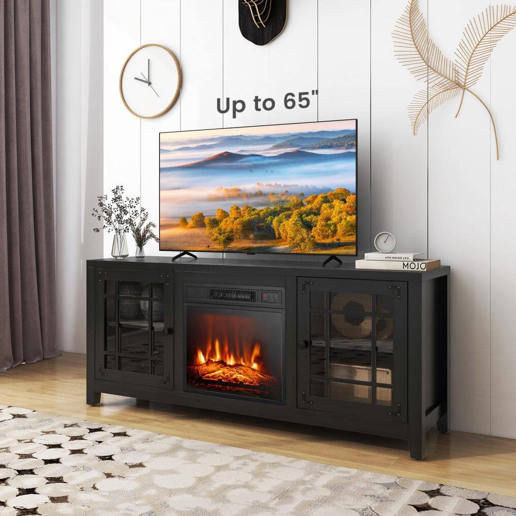 ARLIME Electric Fireplace TV Stand for TVs up to 65-inch, 18-inch Fireplace Entertainment Center with Remote Control