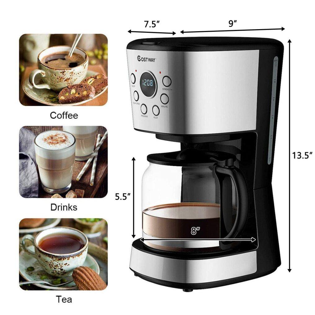 ARLIME 12-Cup Programmable Coffee Maker, 900W Drip Coffee Maker Pot