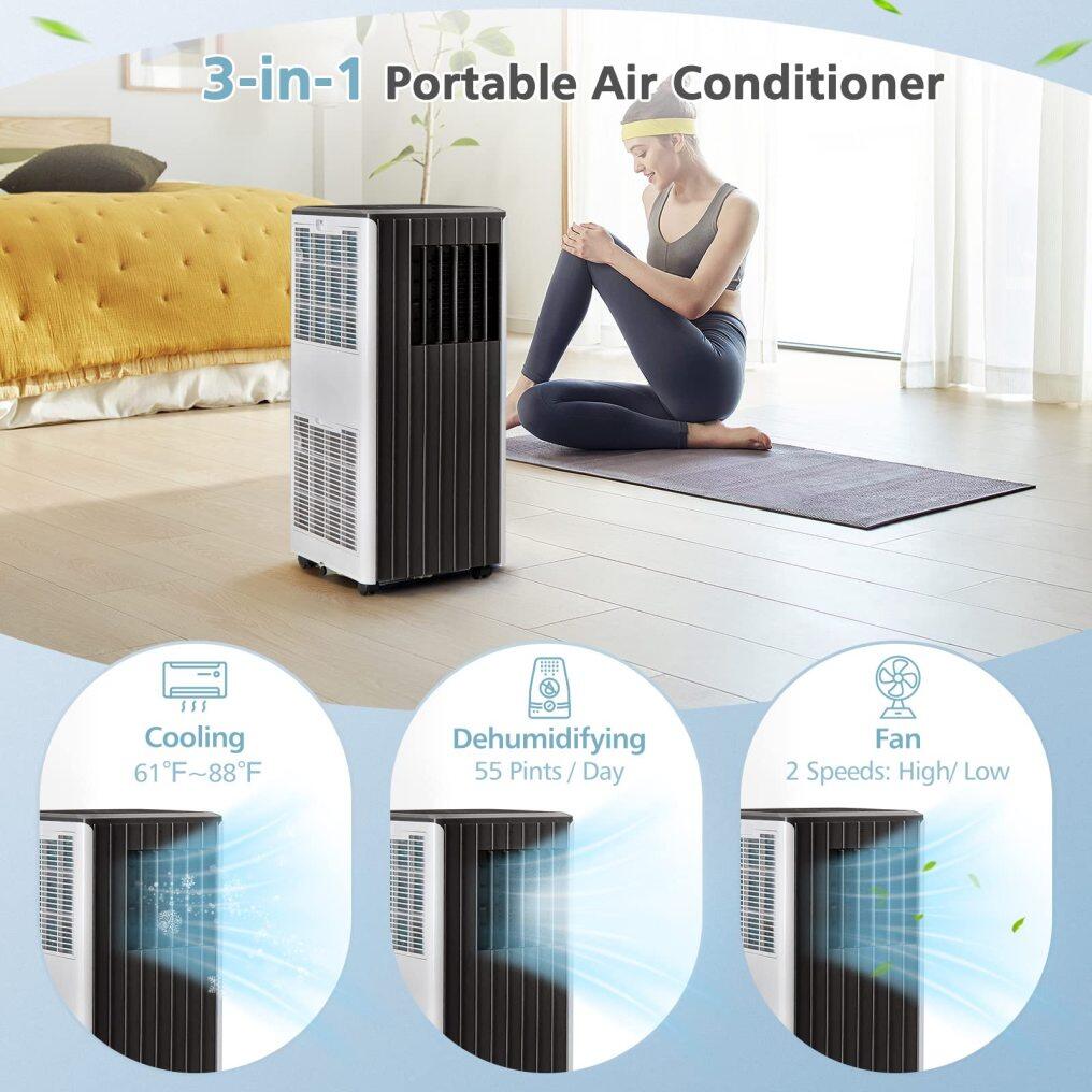 ARLIME 10000 BTU Portable Air Conditioner, 3-in-1 AC Unit with Dehumidifier & Smart Sleep Mode, 24H Timer & Remote Control