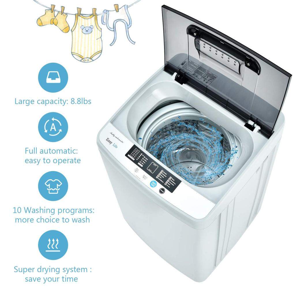 ARLIME Portable Washing Machine, 2-in-1 Laundry Washer and Spin Combo with 10 Programs, 8.8lbs Capacity