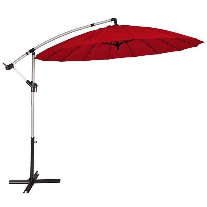 10 Ft Offset Hanging Patio Umbrella, Outdoor Cantilever Umbrella with Crank & Cross Base for Backyard, Poolside, Lawn, Garden