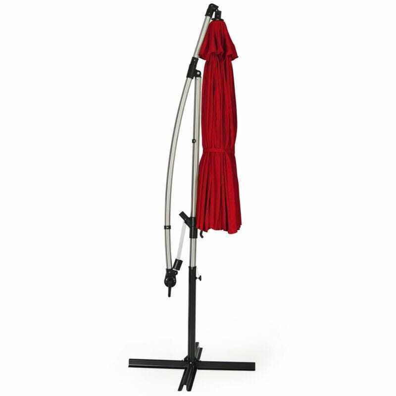 10 Ft Offset Hanging Patio Umbrella, Outdoor Cantilever Umbrella with Crank & Cross Base for Backyard, Poolside, Lawn, Garden