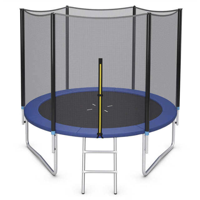 10FT Outdoor Trampoline Bounce Combo All-weather Backyard Trampoline with Safety Enclosure Net Combo & Ladder for Kids Adults