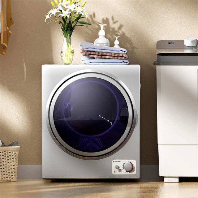 Portable Clothes Dryer, Compact 110V Electric Dryer with 4 Automatic Drying Mode & Stainless Steel Tub, Small Laundry Dryer for Apartment Dorm