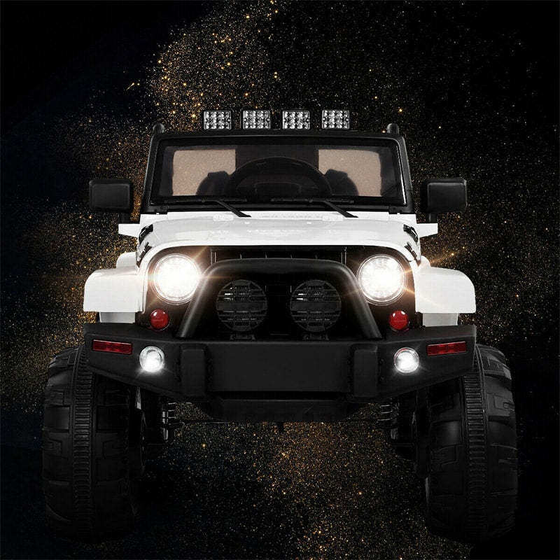 12V Kids Ride-On Truck, Battery Powered Electric Ride-On Car with Remote Control, LED Lights, Double Open Doors, Music & MP3 Player