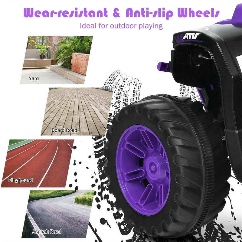 12V Kids Ride On ATV Quad 4-Wheeler Ride On Car Electric Vehicle with LED Lights & Music