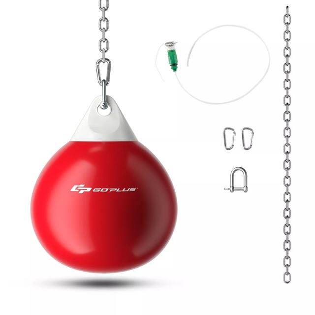 18" Water Aqua Punching Bag, 110LBS Heavy Bag with Adjustable Metal Chain & Water Injection Hose, Boxing Training Bag for Adults Fitness, MMA