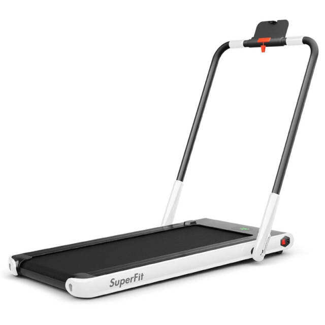 2.25HP 2-in-1 Folding Under Desk Treadmill with LED Display, Remote & APP Control, Portable Electric Walking Running Machine for Home Office