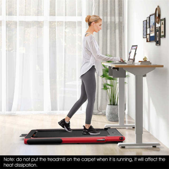 2-in-1 Under Desk Treadmill, 2.25HP SuperFit Folding Walking Jogging Machine with Dual Display, Remote & App Control, Bluetooth for Home Office