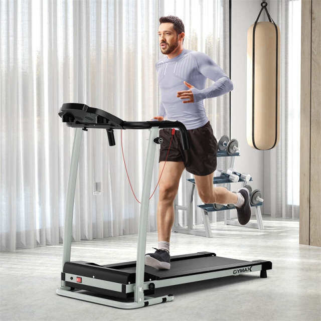 800W Folding Treadmill with 12 Preset Programs, LCD Display, Pulse Sensor & Built-in Wheels, Easy Assembly Motorized Running Machine for Small Spaces