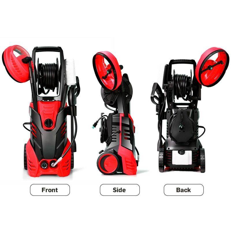 3000PSI Electric High Pressure Washer, 2000W 2 GPM Portable Power Washer Home Patio Deck Cleaner with 5 Nozzles & 2 Wheels