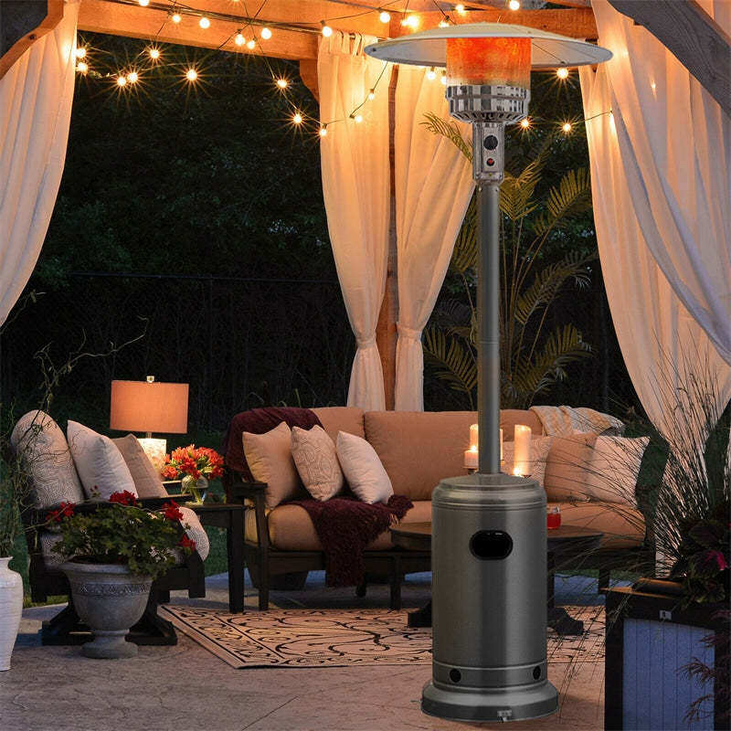 50,000 BTU Propane Patio Heater, Standing Outdoor LP Gas Heater with Wheels, Stainless Steel Burner & Tip-Over Protection for Garden Backyard