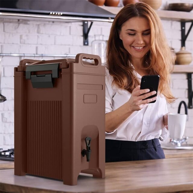 5 Gallon Insulated Beverage Dispenser/Server Food-grade Hot & Cold Drink Carrier with Handles & Spring Action Faucet