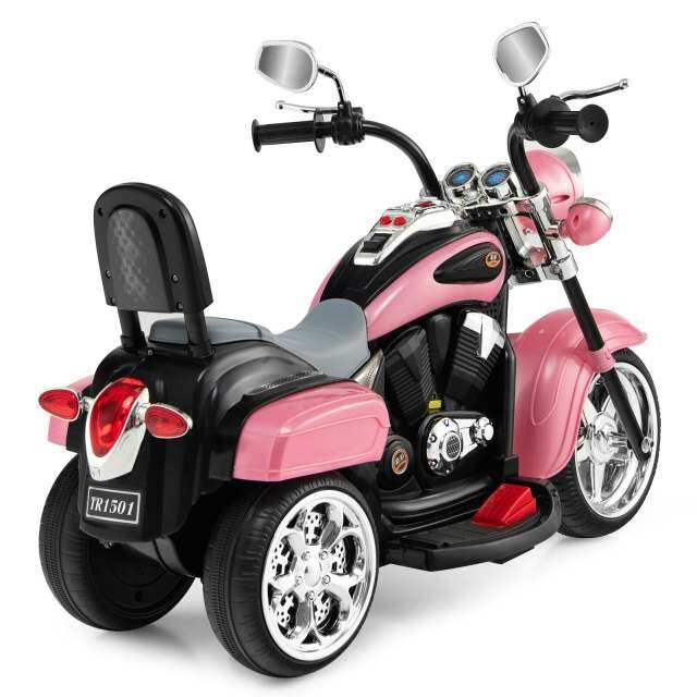 Kids Ride-On Motorcycle, 3-Wheel 6V Battery Powered Chopper Motorcycle with Headlight & Horn, ASTM-Certified Electric Toy for Boys & Girls Gifts