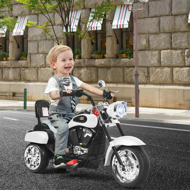 Kids Ride-On Motorcycle, 3-Wheel 6V Battery Powered Chopper Motorcycle with Headlight & Horn, ASTM-Certified Electric Toy for Boys & Girls Gifts