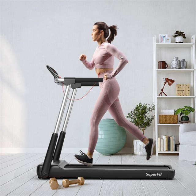 Superfit 2.25HP Folding Treadmill with LED Display & App Control, Portable Compact Running Walking Jogging Machine for Home Office, Small Spaces
