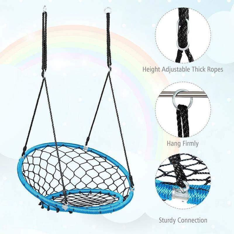 35.5" Kids Indoor Outdoor Round Circle Saucer Swing