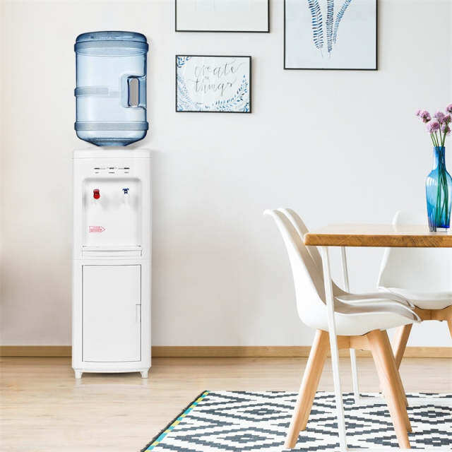 Top Loading Water Dispenser, 5 Gallon Bottle Hot & Cold Water Cooler Dispenser with Child Child Lock & Storage Cabinet for Home Office School