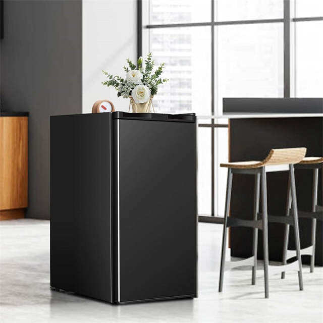 3.2 Cu.Ft Compact Refrigerator, Mini Fridge with Freezer, Reversible Door & Removable Glass Shelves, Undercounter Fridge for Dorm Apartment Office